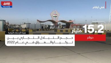 في أرقام.. حجم التبادل التجاري بين تركيا والعراق