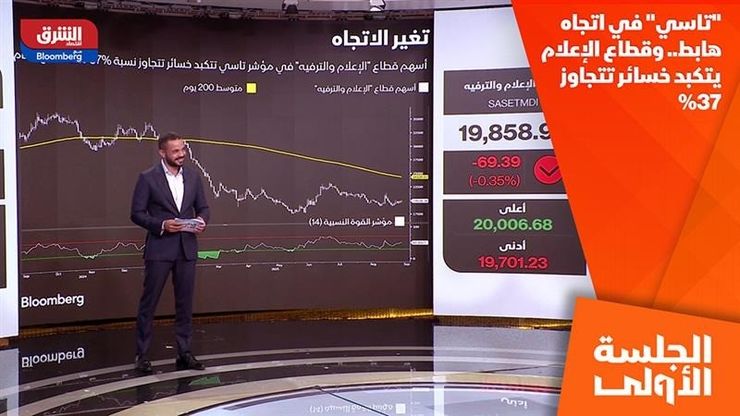 "تاسي" في اتجاه هابط.. وقطاع الإعلام يتكبد خسائر تتجاوز 37%